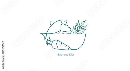 Balanced Diet Vector Icon for Healthy Nutrition and Lifestyle