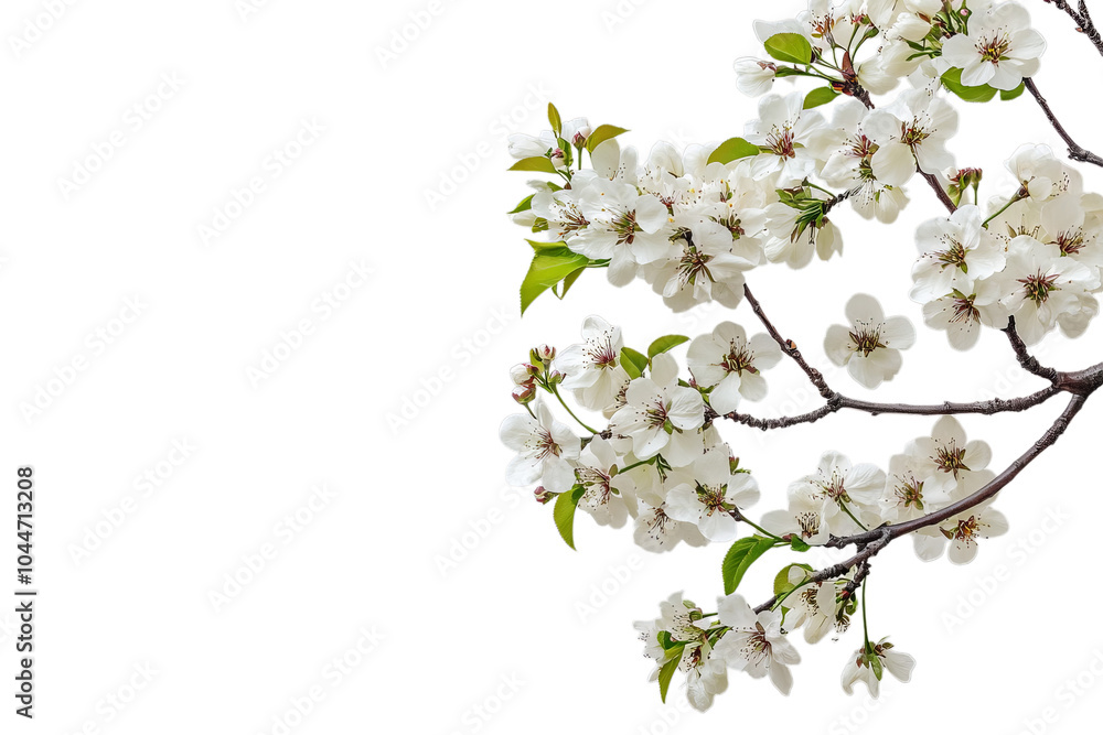 white cherry blossom on isolated transparent background white cherry blossom on isolated transparent background
