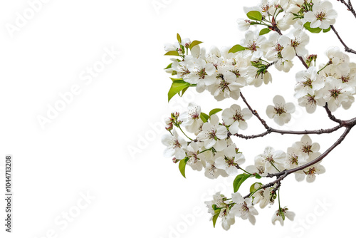 white cherry blossom on isolated transparent background