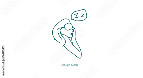 Enough Sleep Vector Icon for Rest and Wellness