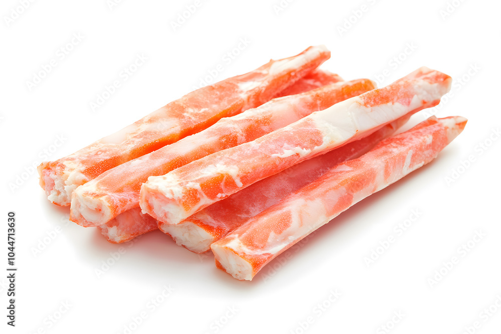 Fresh crab sticks isolated on white background Fresh crab sticks isolated on white background