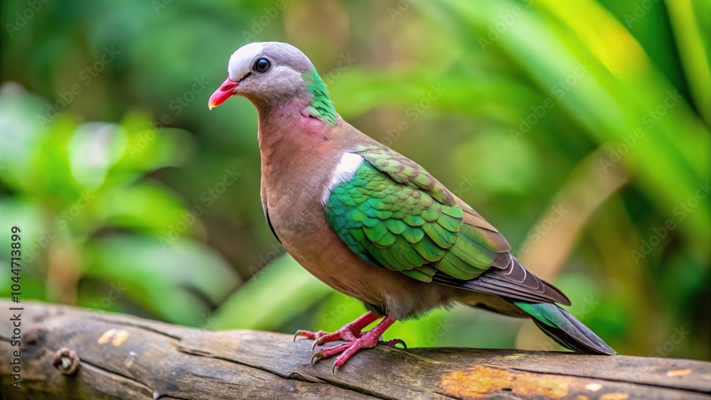Tilted angle photo of a common emerald dove perched Tilted angle photo of a common emerald dove perched
