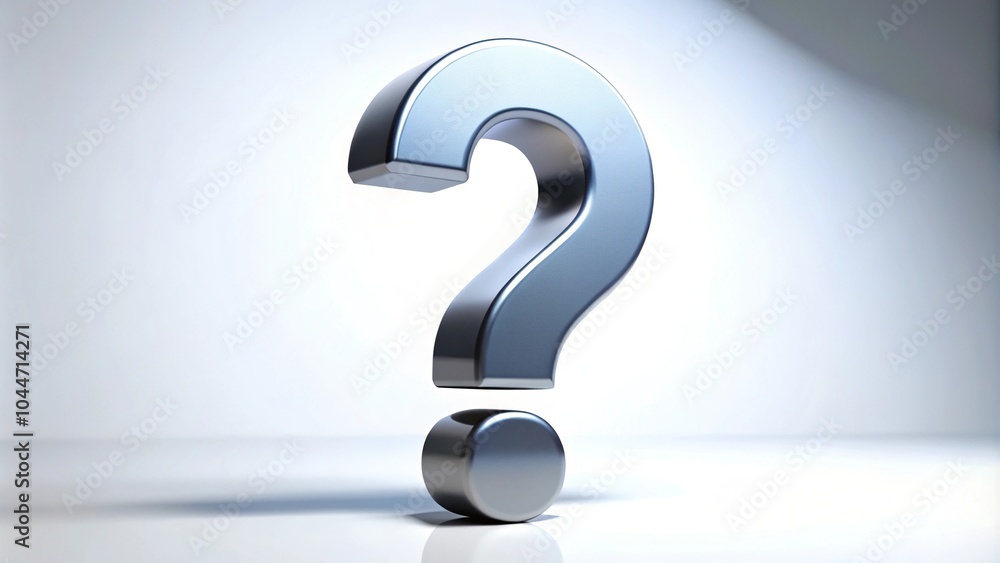 Tilted angle question mark on white background Tilted angle question mark on white background