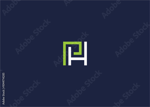 letter ph with square logo icon design vector design template inspiration