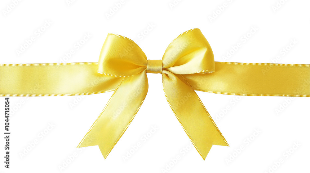 Yellow bow ribbon isolated on a white background Yellow bow ribbon isolated on a white background