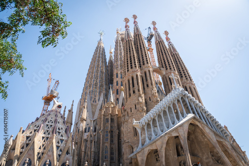 The Sagrada Família, or The Basílica i Temple Expiatori de la Sagrada Família, church under construction in the Eixample district of Barcelona, Catalonia, Spain