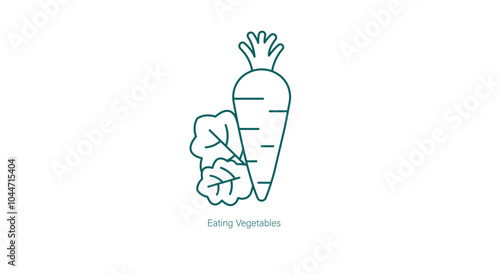 Eating Vegetables Vector Icon for a Balanced Diet