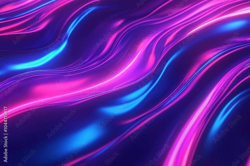 Abstract Glowing Waves: Purple and Blue Digital Art Abstract Glowing Waves: Purple and Blue Digital Art