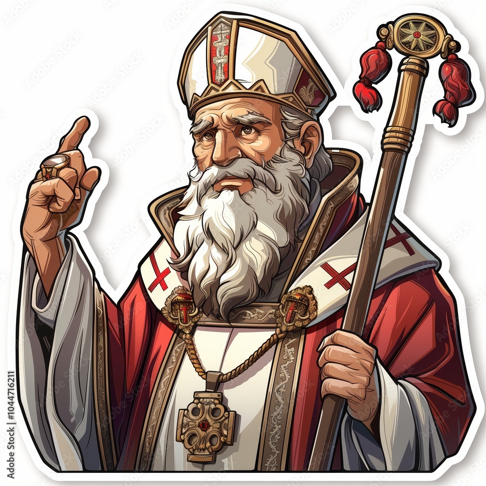 Obraz premium Festive Spirit: A Priest in Christmas Attire 96 of 103