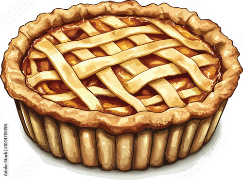 apple pie isolated on white background