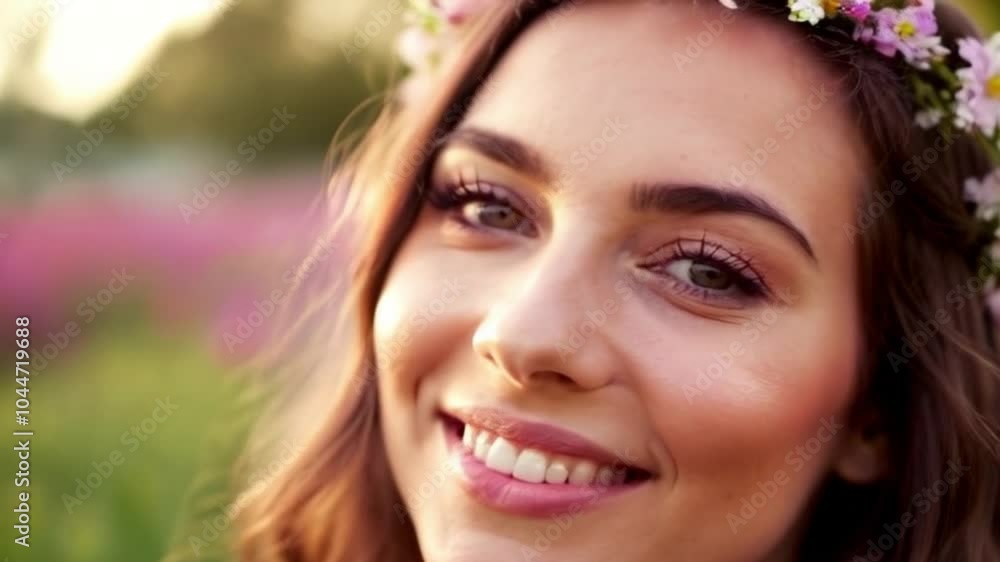 Create an Enchanting Video Trailer Featuring a Woman with a Flower Crown in a Lush Outdoor Setting Embracing Natural Beauty Create an Enchanting Video Trailer Featuring a Woman with a Flower Crown in a Lush Outdoor Setting Embracing Natural Beauty