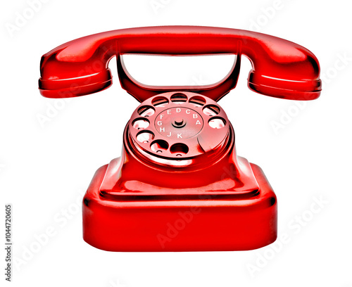 Rotes Telefon vor weissem Hintergrund