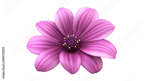 a Simple Cartoon Beautiful Pink Flower isolated on a transparent or white background