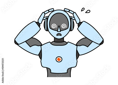シンプルなアンドロイド型ロボットのイラスト