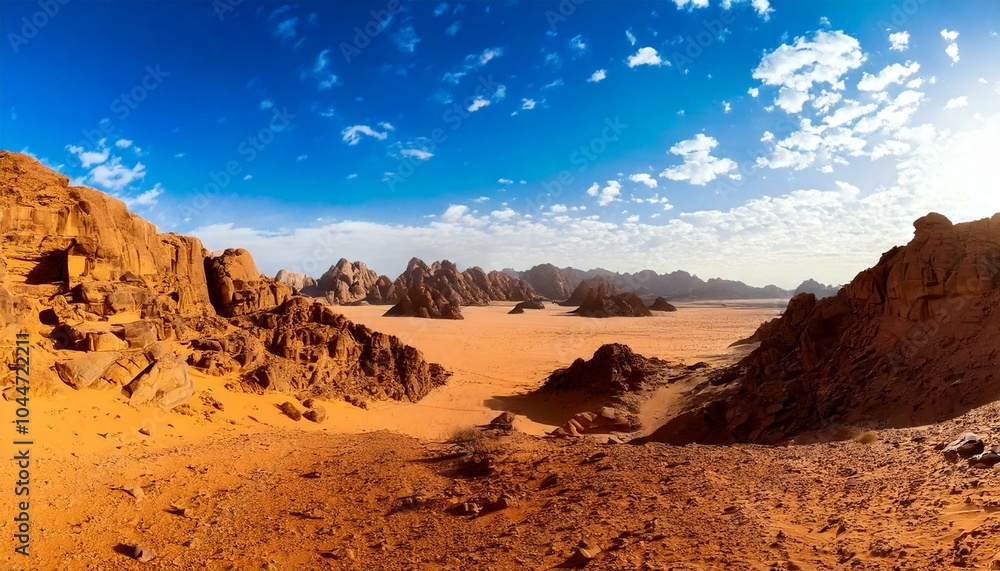 Panorama Sand desert Sinai, Egypt, Africa Panorama Sand desert Sinai, Egypt, Africa