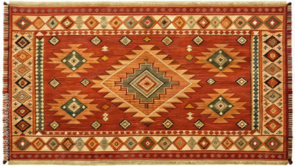 Terracotta Southwestern Style Kilim Rug with Vibrant Patterns for Cozy Home Decor and Design Terracotta Southwestern Style Kilim Rug with Vibrant Patterns for Cozy Home Decor and Design