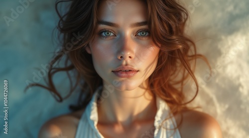 Portrait of a girl against a gentle bokeh background 