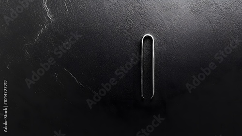 77. A top-down view of a lone paperclip on a smooth desk, creating a minimal and uncluttered look photo