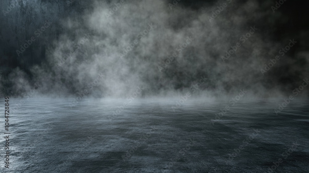 Naklejka premium Dark concrete floor texture featuring mist or fog