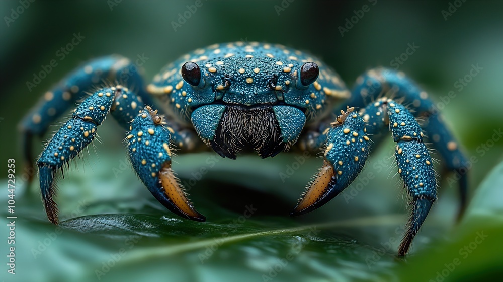 Close Up of a Blue Crab with Yellow Spots Close Up of a Blue Crab with Yellow Spots