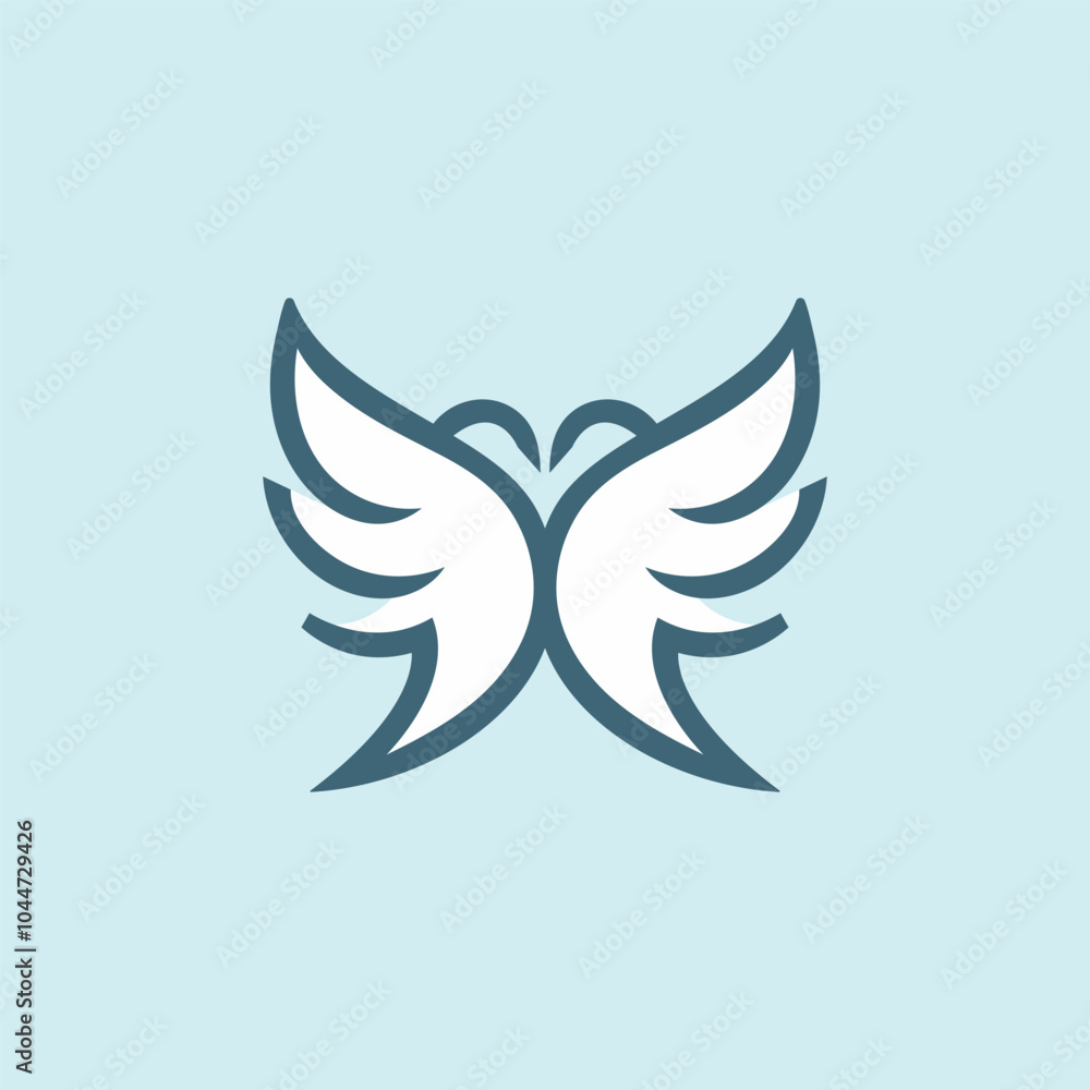 Birds In Flight Minimal Vector logo Design Birds In Flight Minimal Vector logo Design