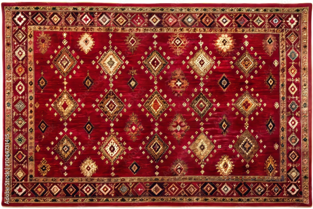 Vibrant Moroccan Textile in Rich Ruby Red with Bohemian Patterns for Home Decor Inspiration Vibrant Moroccan Textile in Rich Ruby Red with Bohemian Patterns for Home Decor Inspiration