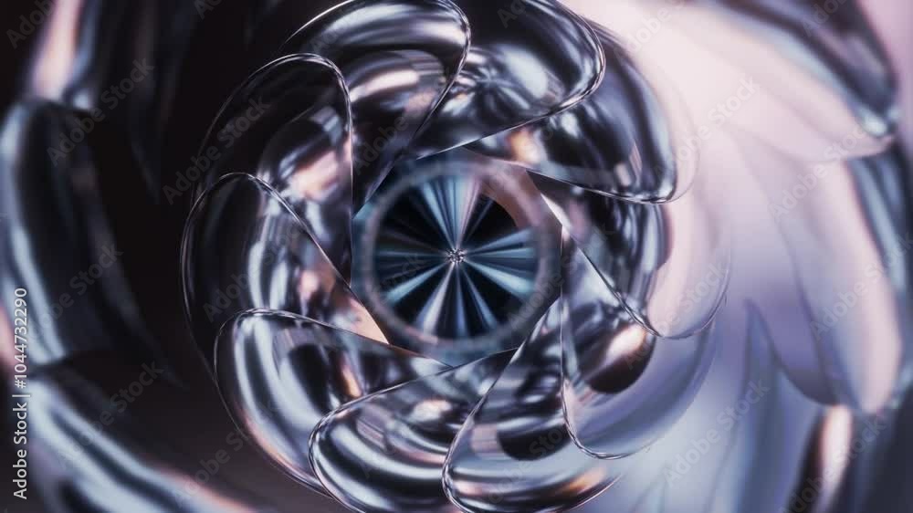 Abstract background 3D animation shiny glass and metal reflective objects movement rotation play of light. Abstract background 3D animation shiny glass and metal reflective objects movement rotation play of light.