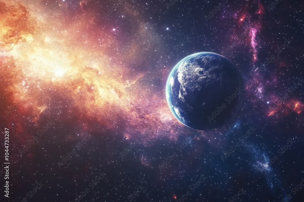 Obraz premium Stunning View of Earth Against Cosmic Background