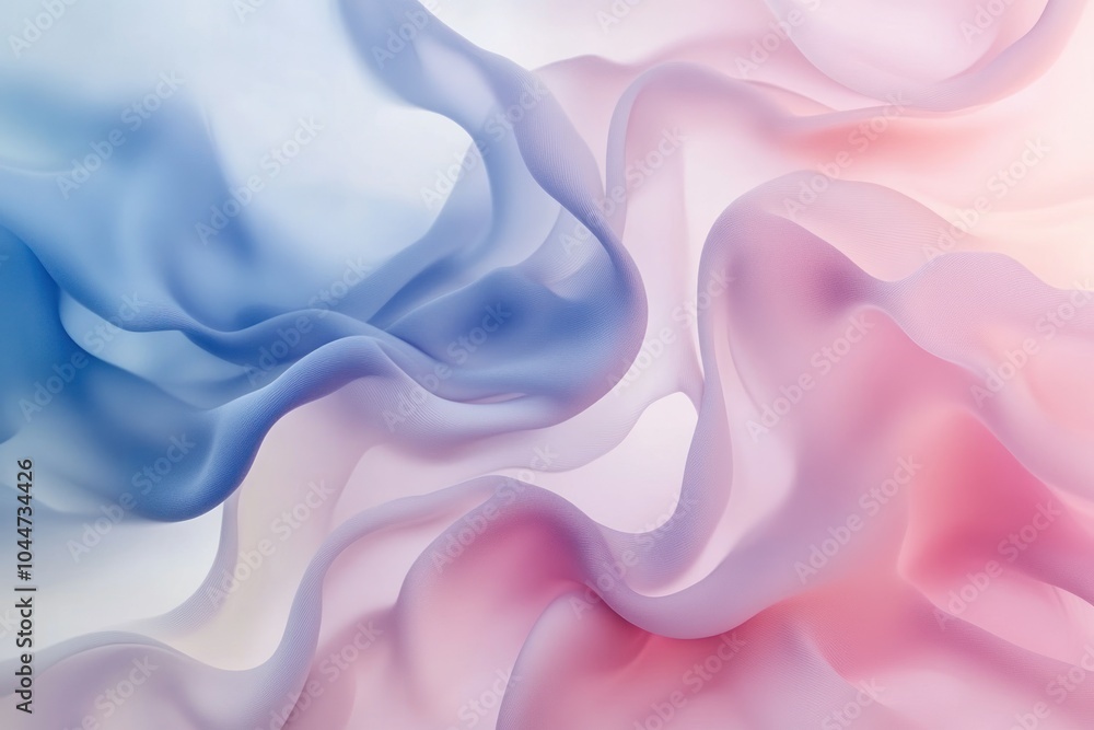 Fototapeta premium Soft Pastel Waves of Silk Fabric in Motion