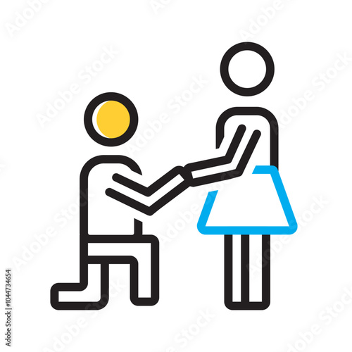 Vector multicolor icon for Holding hands