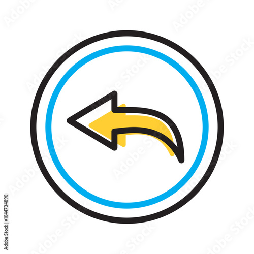 Vector multicolor icon for Go back