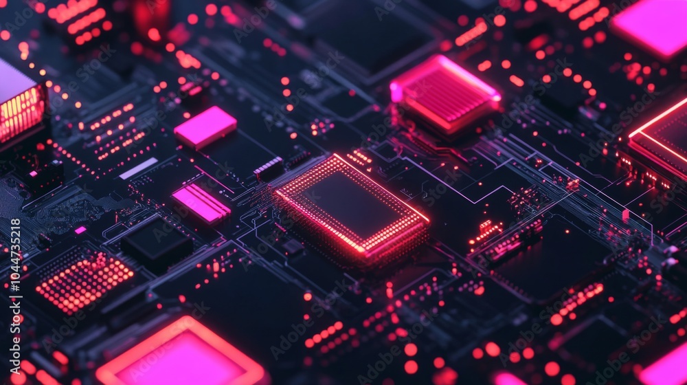 Obraz premium Abstract Neon Technology Background with High Contrast