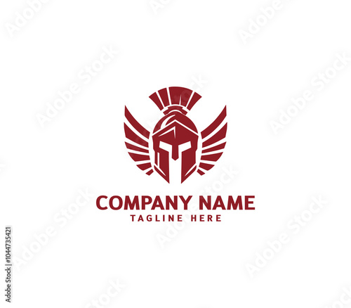 Vector spartan helmet logo design. Warrior helmet template. Creative sparta logo. Minimalist spartan