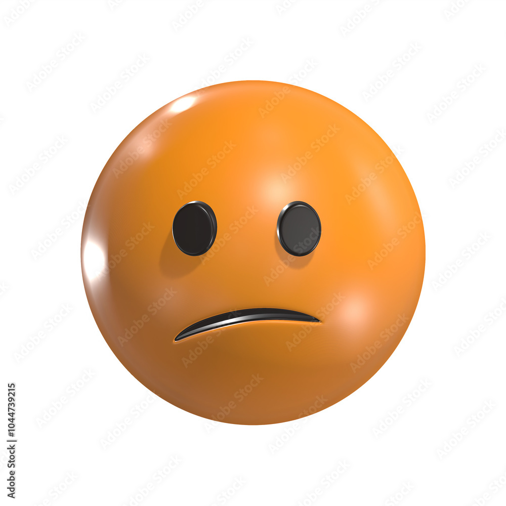 Obraz premium Confused Face 3D Emoticon Icon