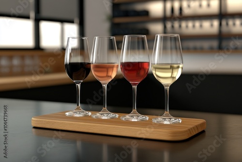 Elegant Wine Tasting Selection on Wooden Tray