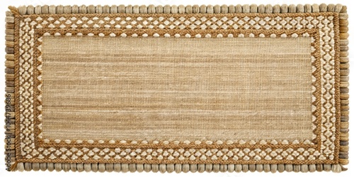 Whipstitched Edges on Flat Textured Rug Creating a Unique and Modern Interior Design Element photo