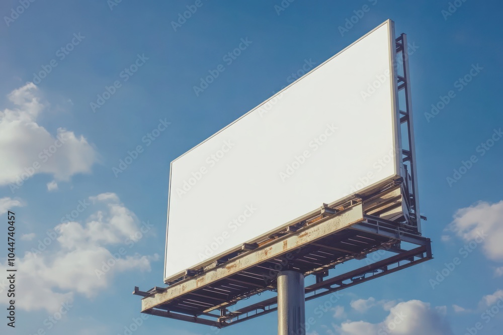 Fototapeta premium Empty Billboard Against a Clear Sky