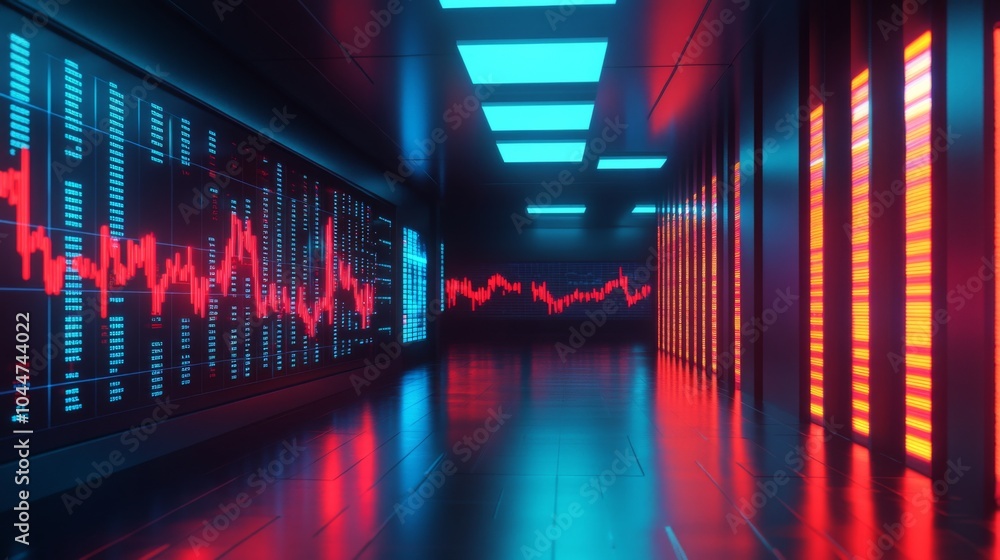 High Contrast Digital Market Analysis Interface