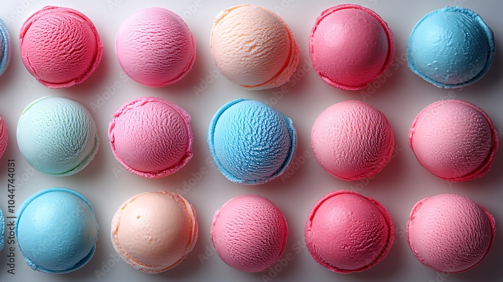 Colorful Ice Cream Scoops in Neon Hues Colorful Ice Cream Scoops in Neon Hues