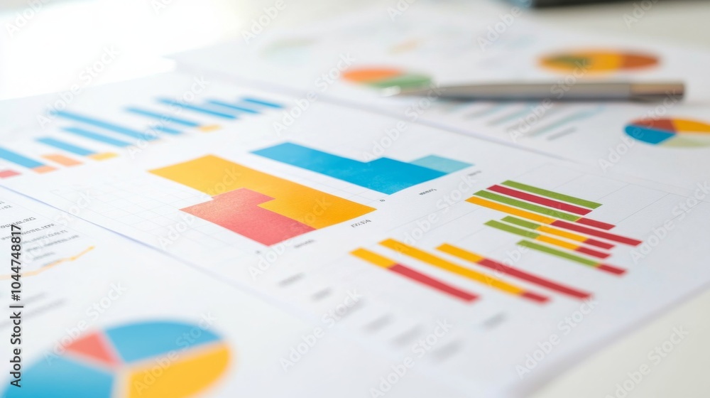 Modern Financial Charts with Light Background Modern Financial Charts with Light Background