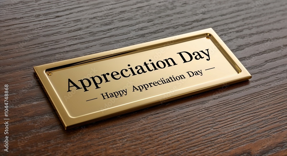 Obraz premium appreciation day engraved text on gold name plate sign 