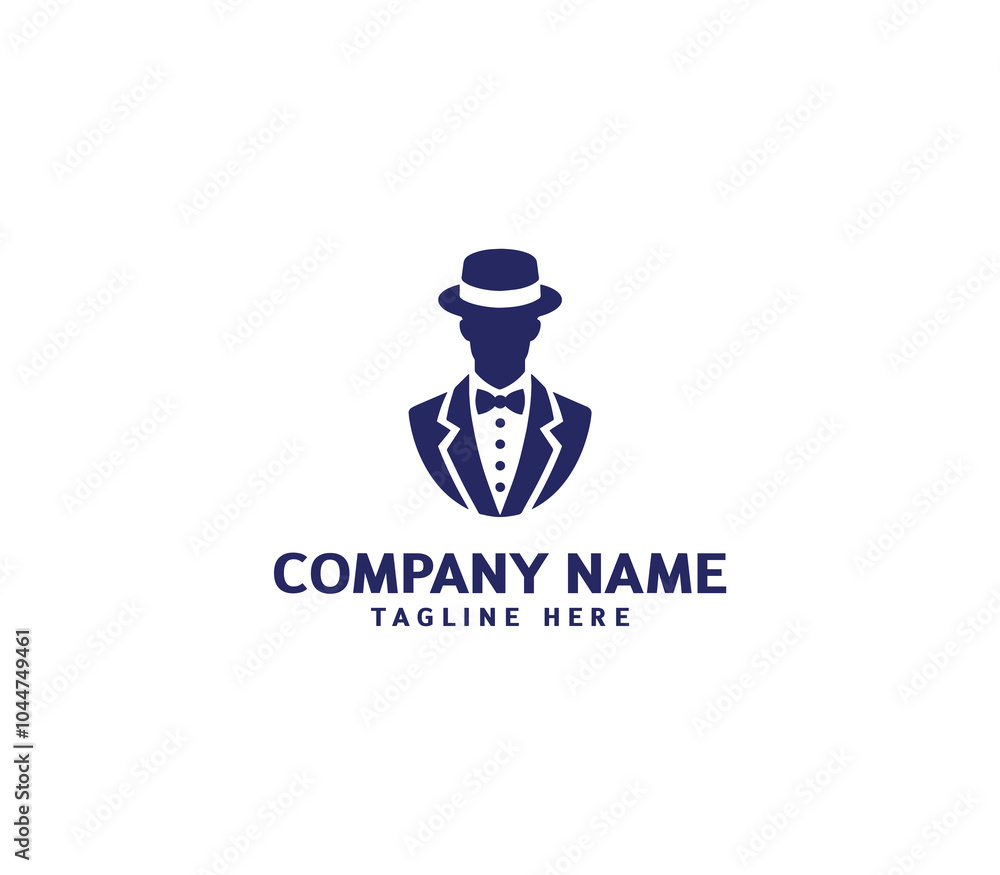 Vector tuxedo men logo design. Bow tie tuxedo suit gentleman fashion tailor clothes. Gentleman's suit Vector tuxedo men logo design. Bow tie tuxedo suit gentleman fashion tailor clothes. Gentleman's suit