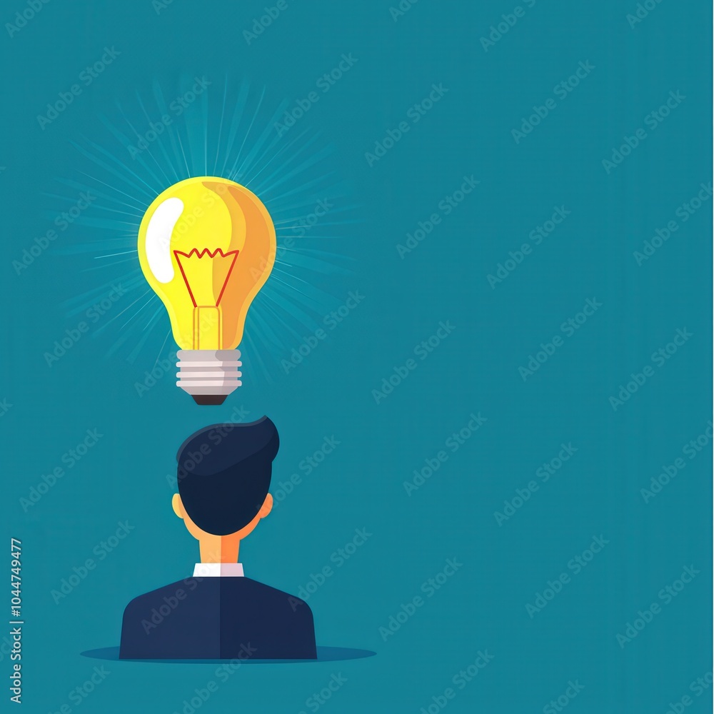 Lightbulb above a head, symbolizing ideas and innovation in education Lightbulb above a head, symbolizing ideas and innovation in education