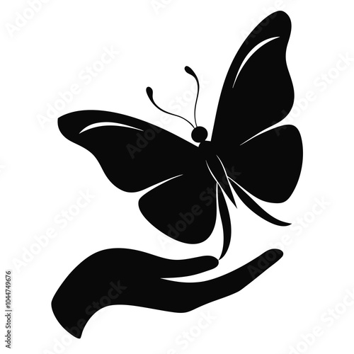 Butterfly Silhouette Vector Clipart.