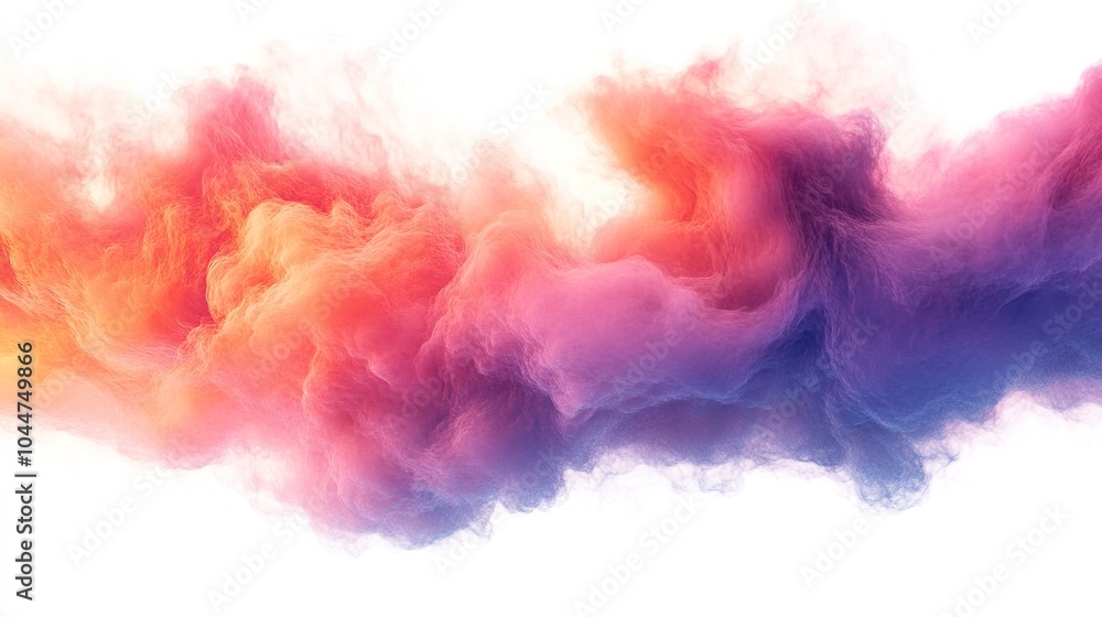 Bright sunset clouds display beautiful colorful patterns on a white background Bright sunset clouds display beautiful colorful patterns on a white background