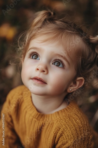 Little girl in yellow sweater