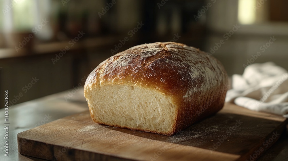 Bread on wooden cutting board Bread on wooden cutting board