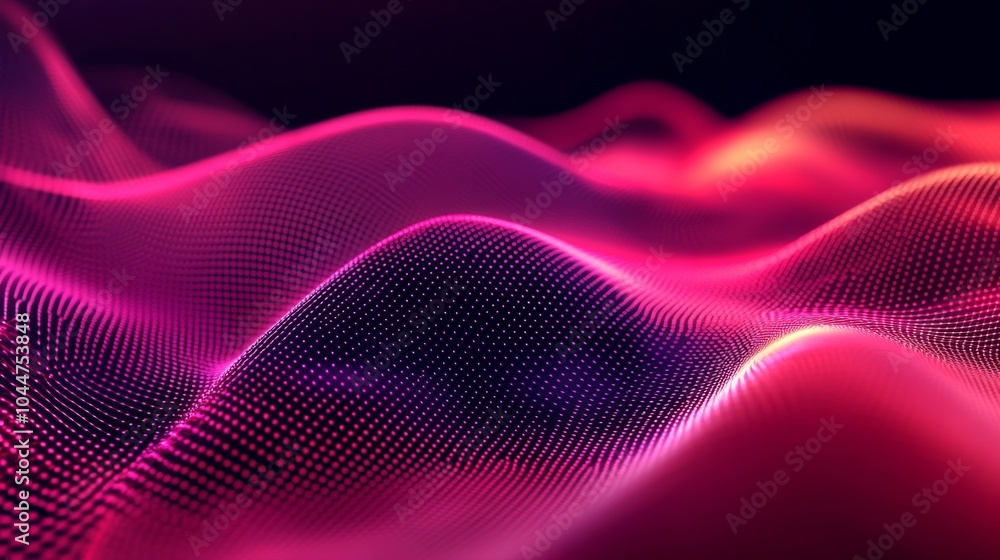 Abstract Digital Waves with High Contrast Lighting Abstract Digital Waves with High Contrast Lighting