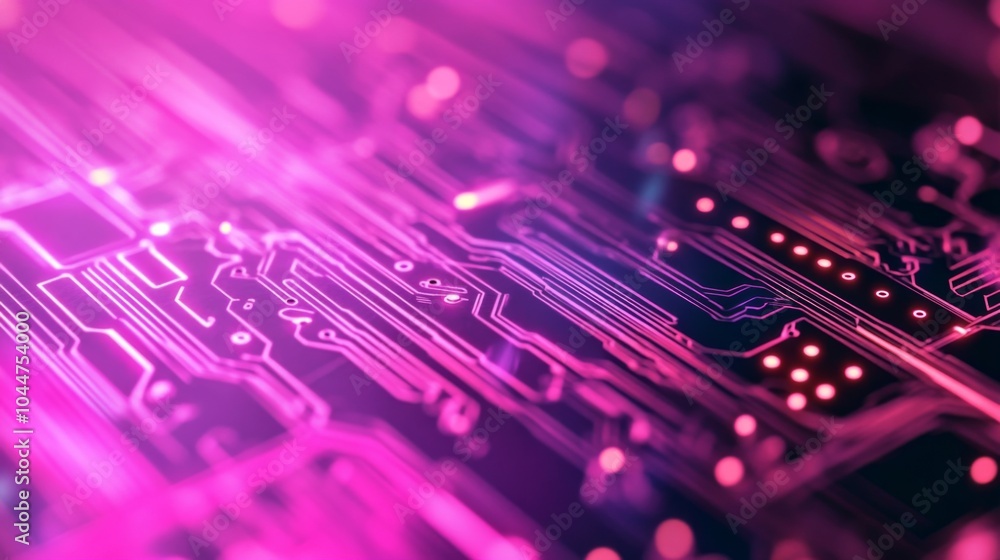 Advanced Circuit Board with Neon Lighting Effects Advanced Circuit Board with Neon Lighting Effects