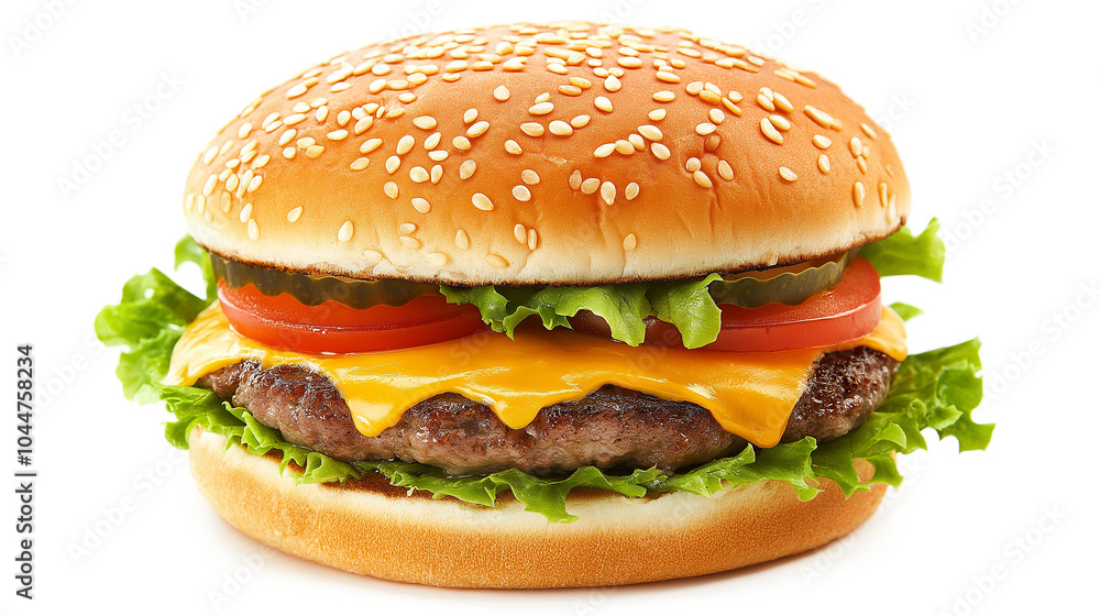 Cheeseburger isolated on a transparent or white background Cheeseburger isolated on a transparent or white background